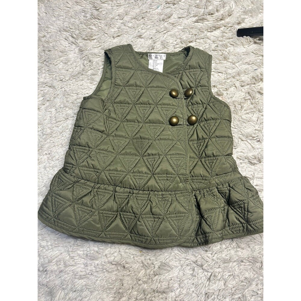Max Studio Toddler Quilted Ruffle Hem Vest 4t
